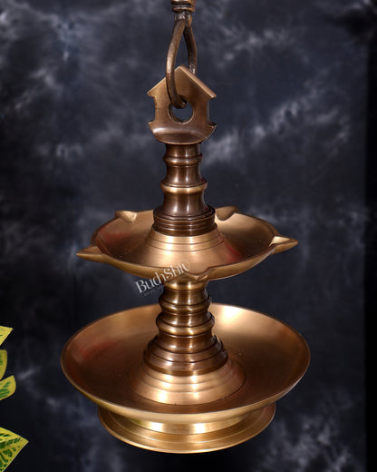 Brass Kerala Hanging Lamp — Double Layer