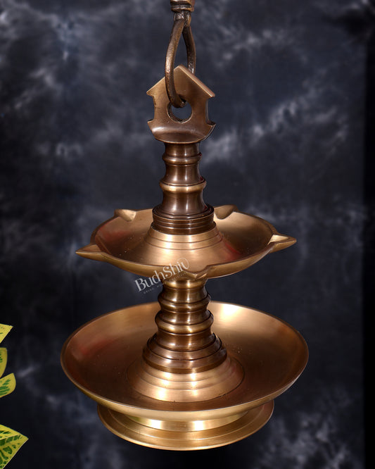 Brass Kerala Hanging Lamp — Double Layer