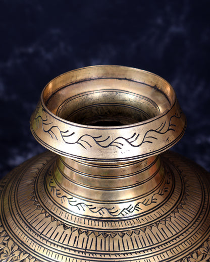 Vintage Brass Planter/Pot — Handcrafted 13.5 inch