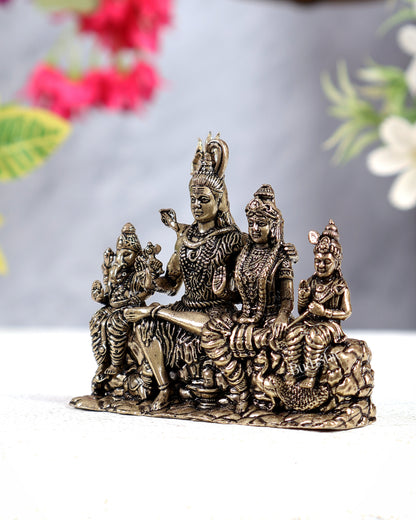 Brass Superfine Shiva Parivar Idol Miniature – Divine Family Sculpture (2.8 Inches)
