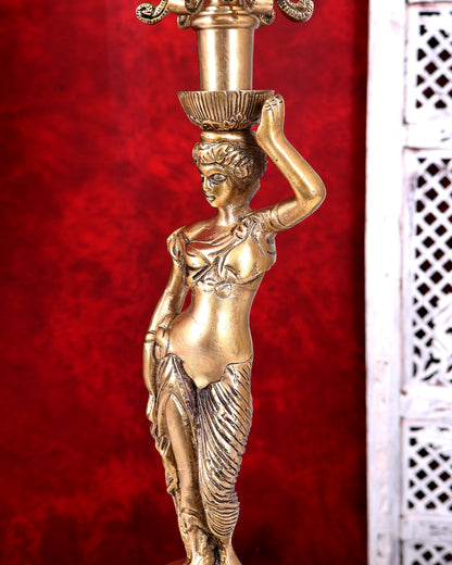 Large Brass English Lady Candle Holder Classical Decor 24 inch