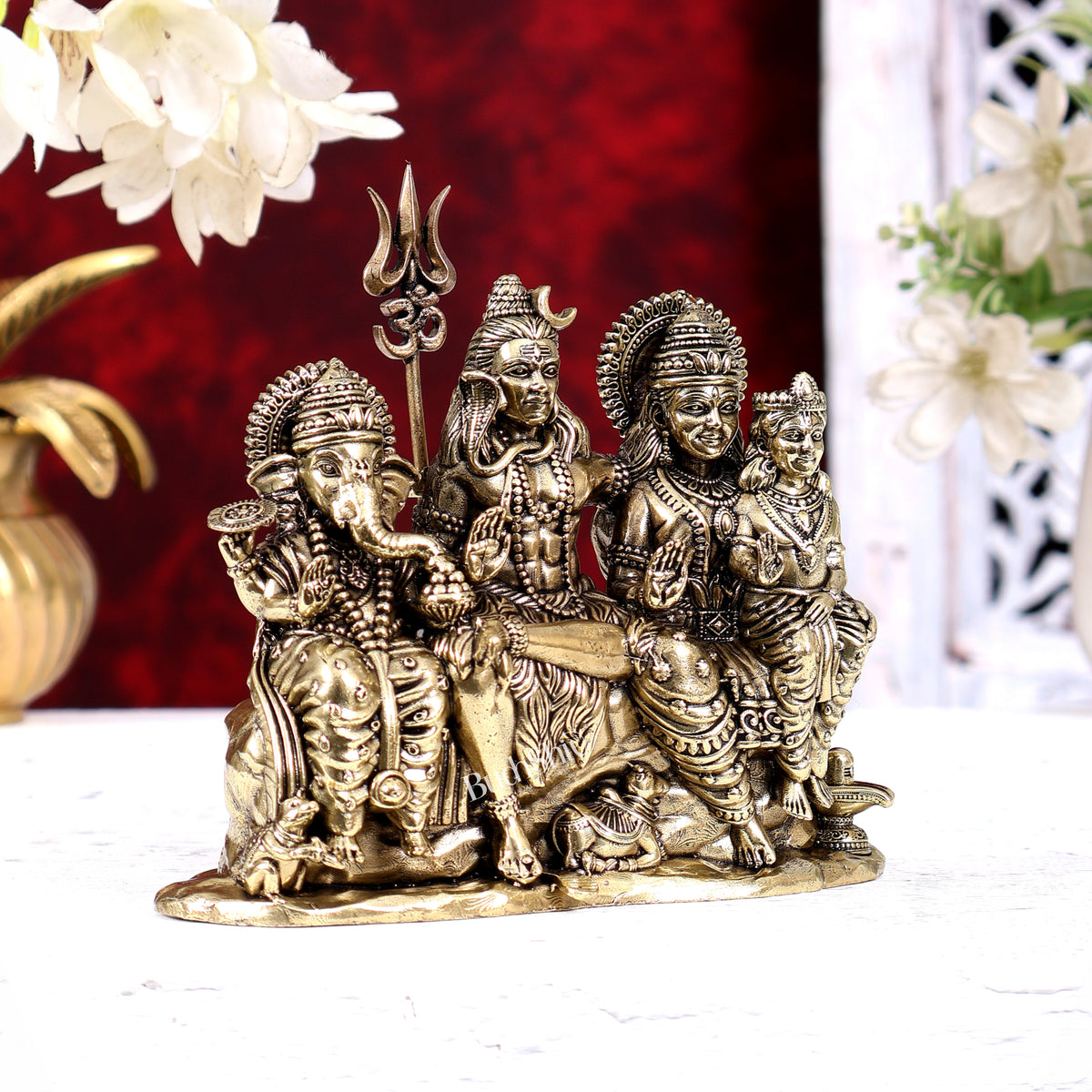 Brass Superfine Shiv Parivar Idol 4 inch