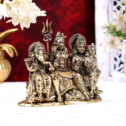 Brass Superfine Shiv Parivar Idol 4 inch