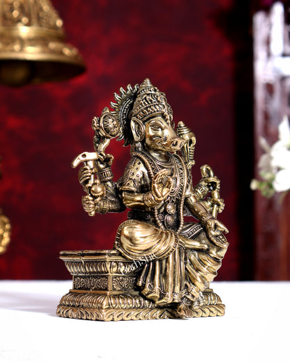 Brass Superfine Goddess Varahi Amman — Hollow Casted Idol 4.5 inch