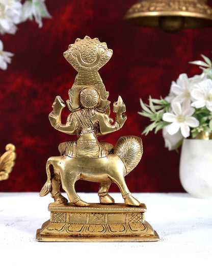 Brass Pratyangira Devi Statue – Handcrafted Divine Protection Goddess Idol 7 inch