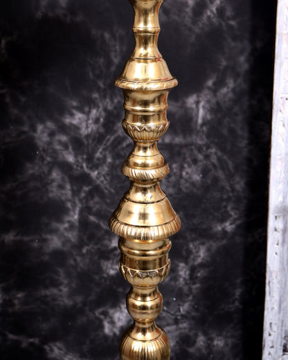 Brass Large Peacock Samai Inauguration Lamp (Pair) 51 inch