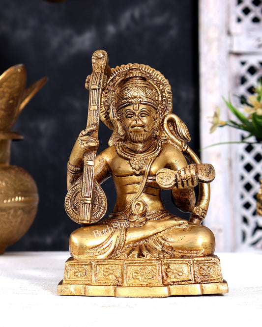 Unique Brass Bhajan Hanuman Idol | Height: 5.5 inch