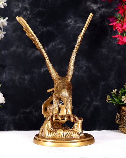 Brass Large Decorative Eagle Statue Showpiece | 15 inch golden tone