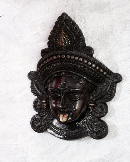 Brass Kali Maa Face wall hanging 10 inch
