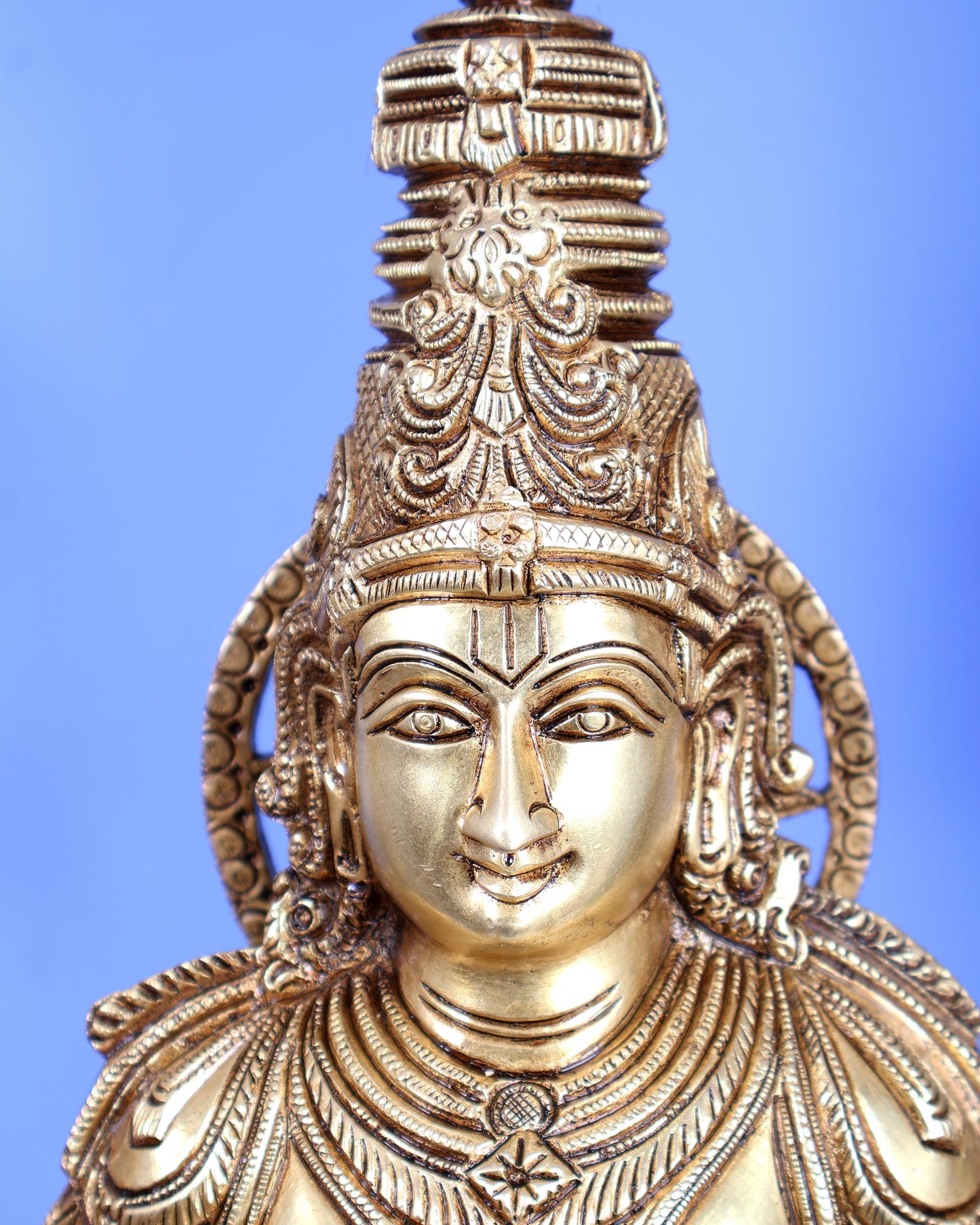 Brass Lord Vishnu with Gada Statue – Grand Handcrafted Divine Sculpture (30 Inches)