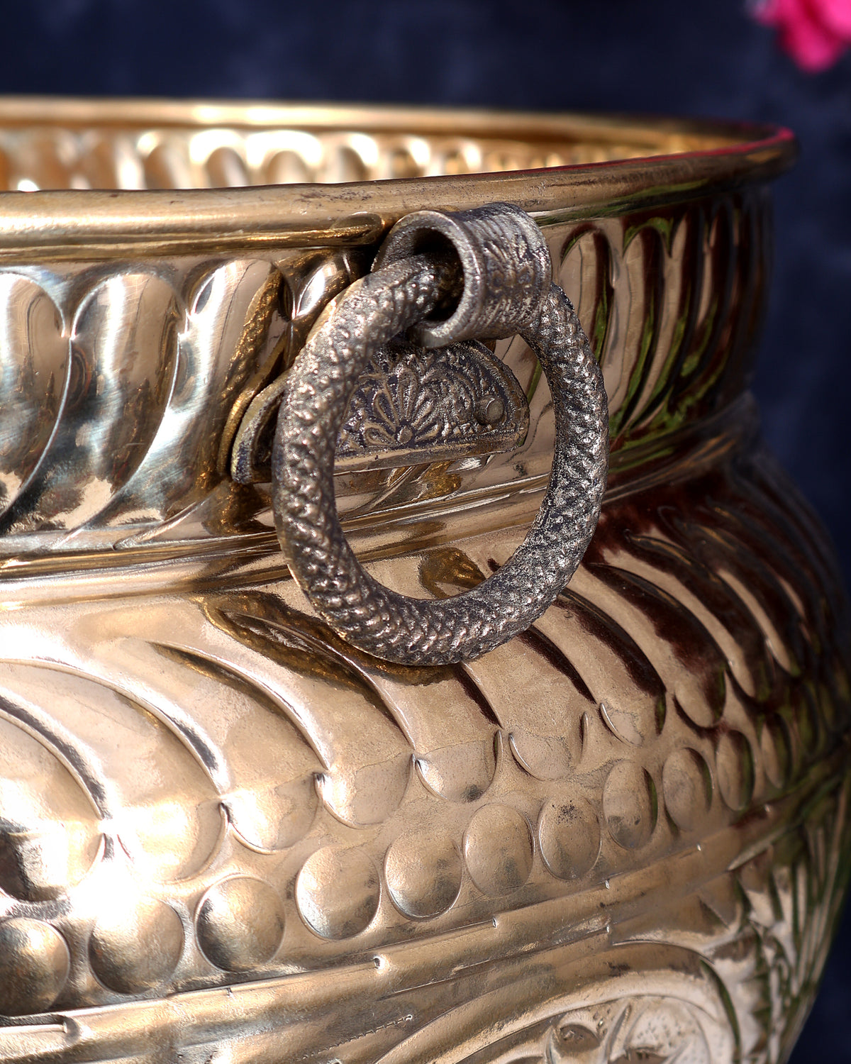 Brass Planter with Handles 15 inch