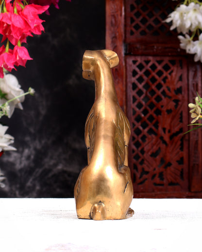 Brass Sitting Dog Statue | Vastu Approved Decorative Showpiece 7 inch