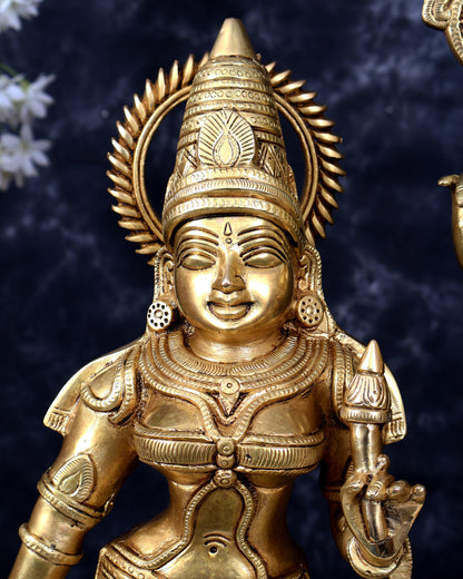Brass Tirupati Balaji with Bhudevi and Sridevi — Idol Set 30 inch