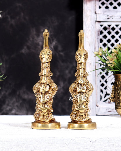 Brass Peacock Showpiece (Pair) 7 inch