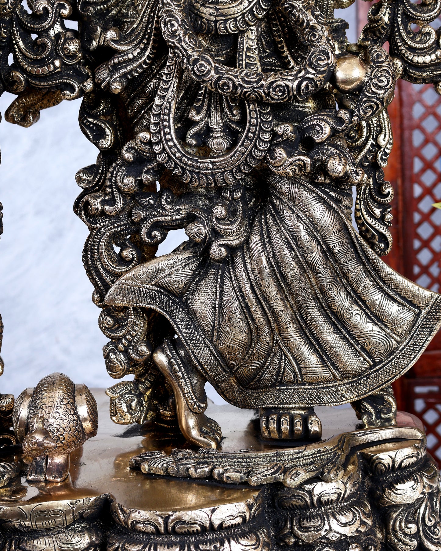 Brass Radha krishna Idols together on same base 29 inch large