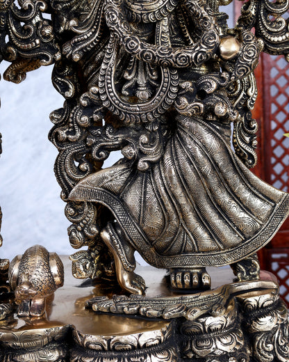 Brass Radha krishna Idols together on same base 29 inch large