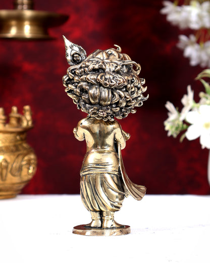 Unique Brass Superfine Baby Krishna Playing Flute — Perfect Gift 6 inch