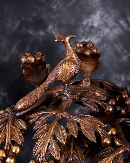 Brass Radha Krishna with Cow and Tree - 24 inch