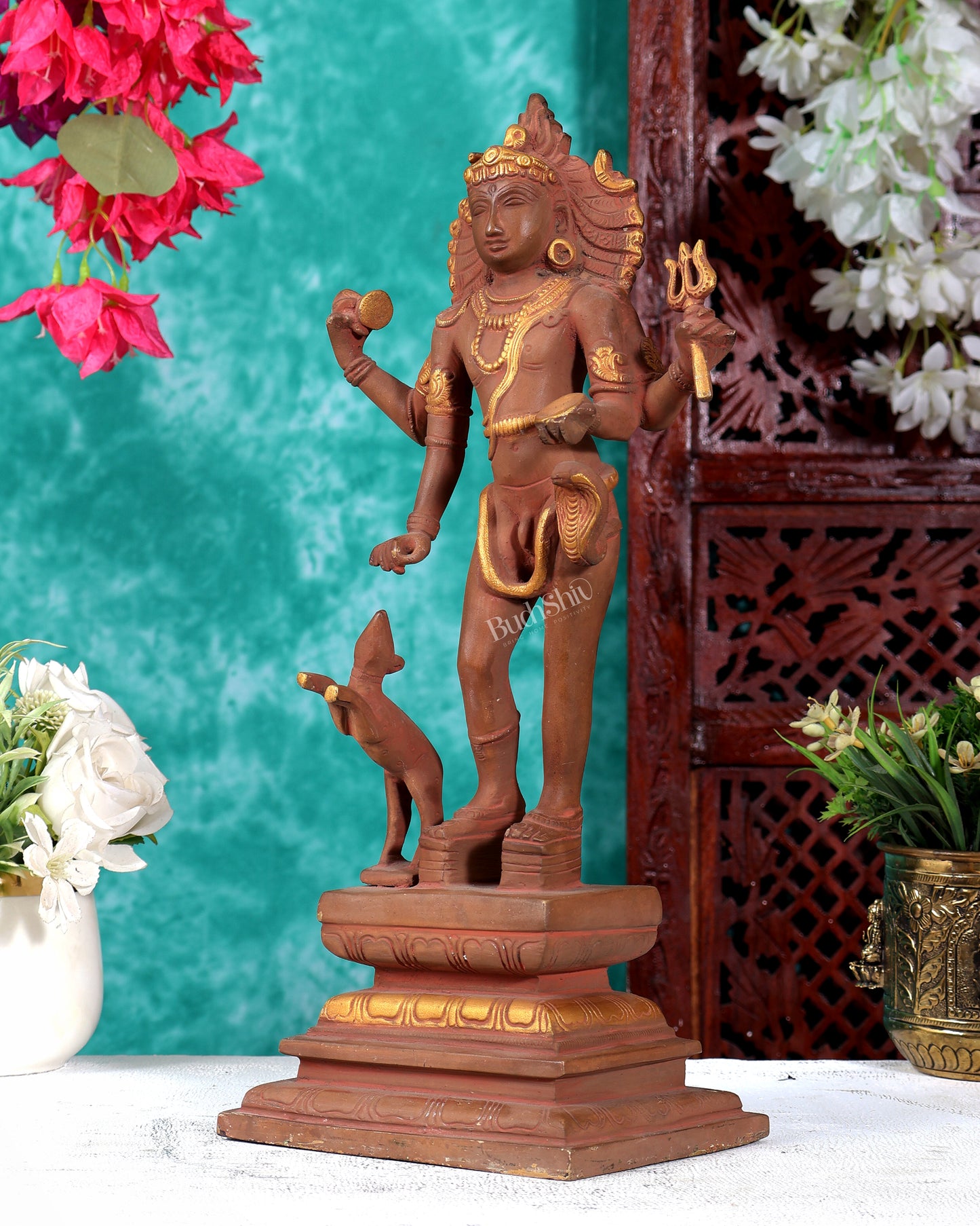 Bhikshasthana Shiva Kaal Bhairava Brass Statue | Height: 14.5 inch Earthy finish