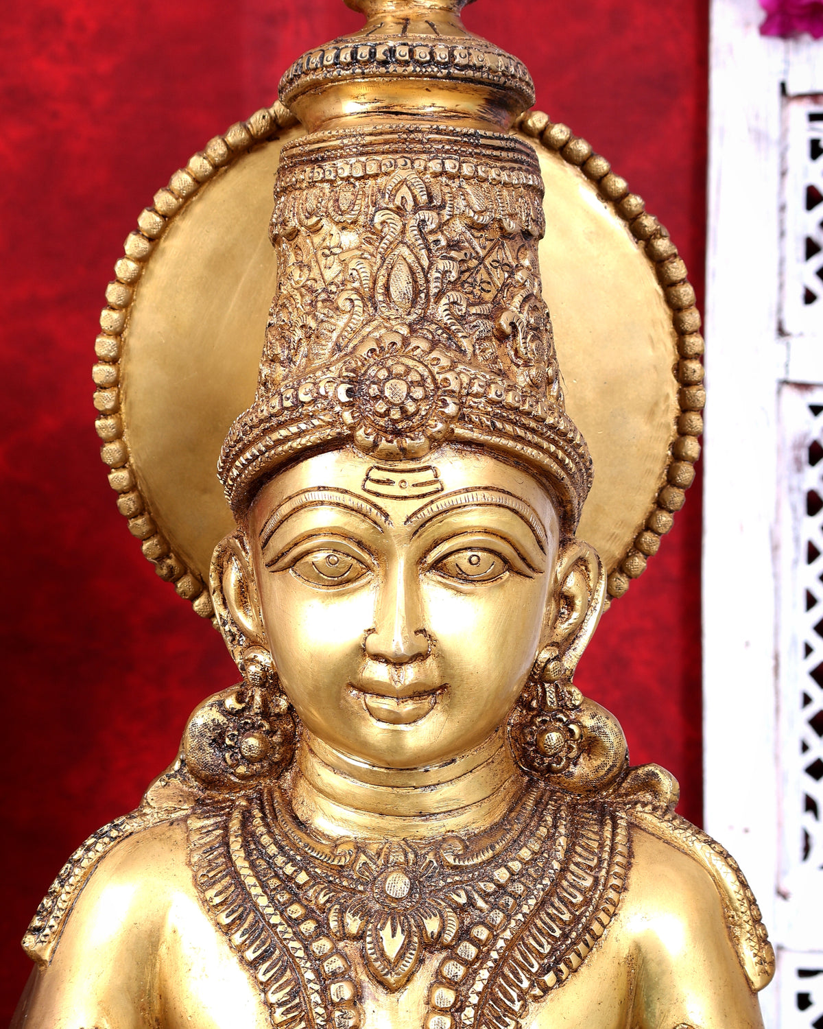 Pure Brass Lord Kartikeya (Murugan Swamy) Large Statue – Temple Grade Divine Artefact 49 inch