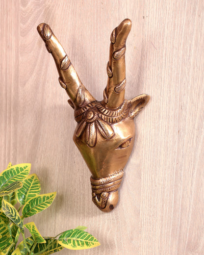 Majestic Brass Cow Face Wall Hanging 9.5 inch