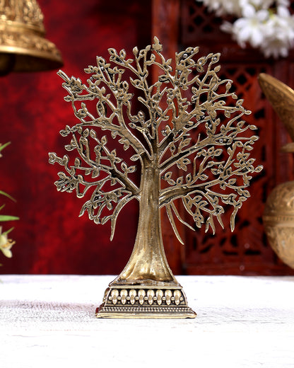 Brass Superfine Kalpavriksha Tree Idol | Intricate Wish-Fulfilling Tree 5.5 inch