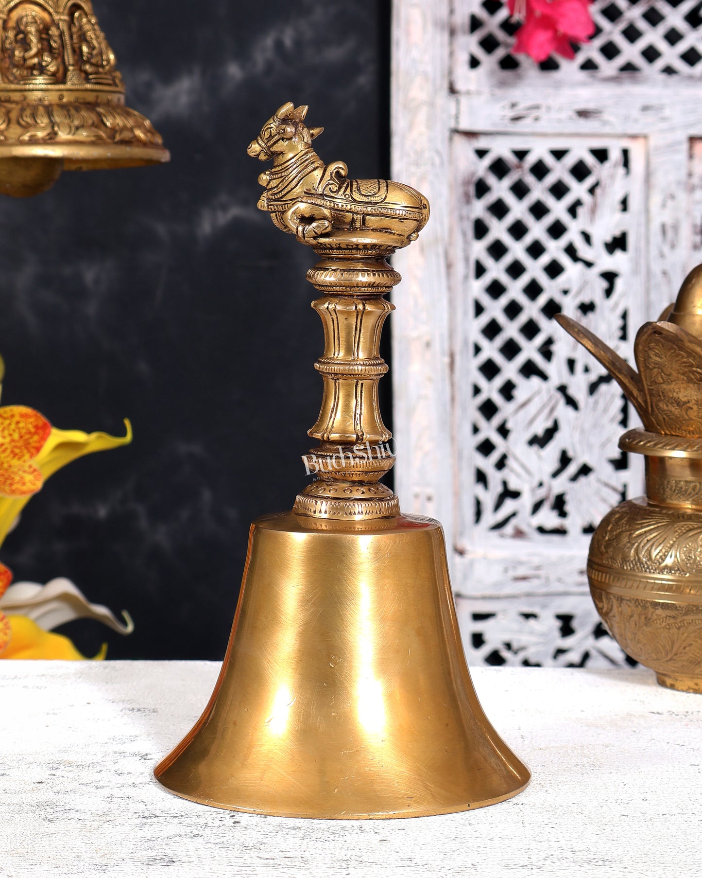 Brass Nandi Design Handbell 9 inch