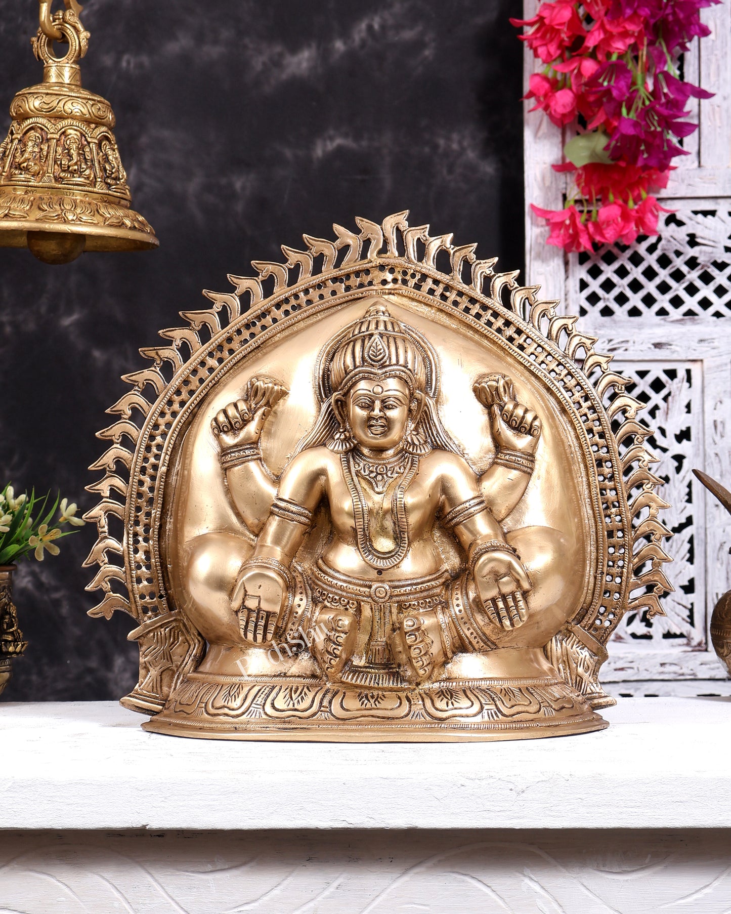 Brass Goddess Lakshmi Pindi Roopam 3D Wall Hanging 12 inch