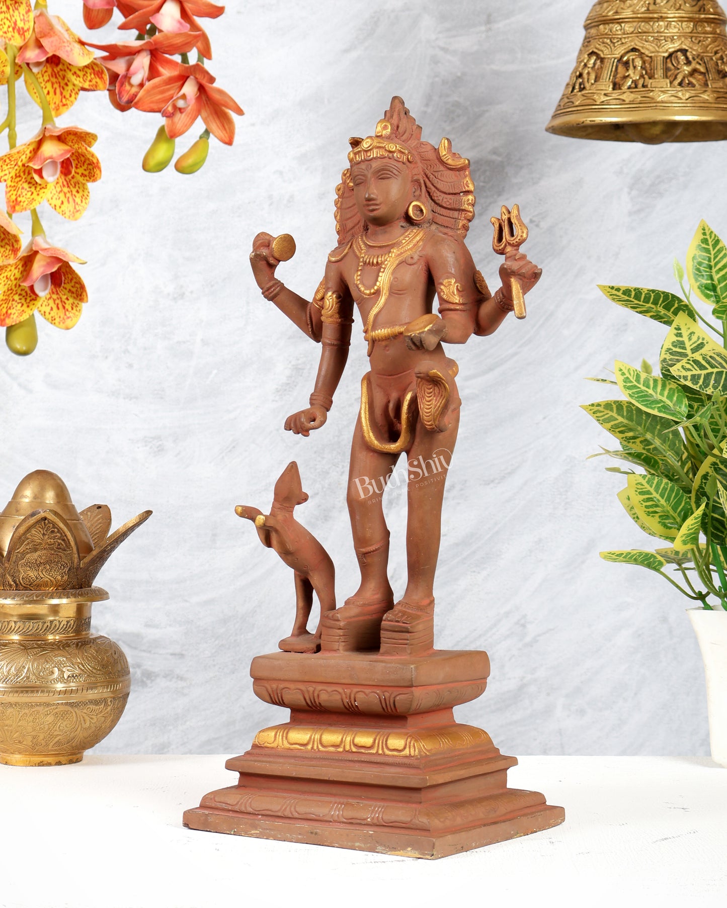 Bhikshasthana Shiva Kaal Bhairava Brass Statue | Height: 14.5 inch Earthy finish