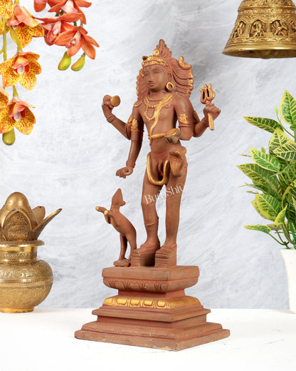 Bhikshasthana Shiva Kaal Bhairava Brass Statue | Height: 14.5 inch Earthy finish