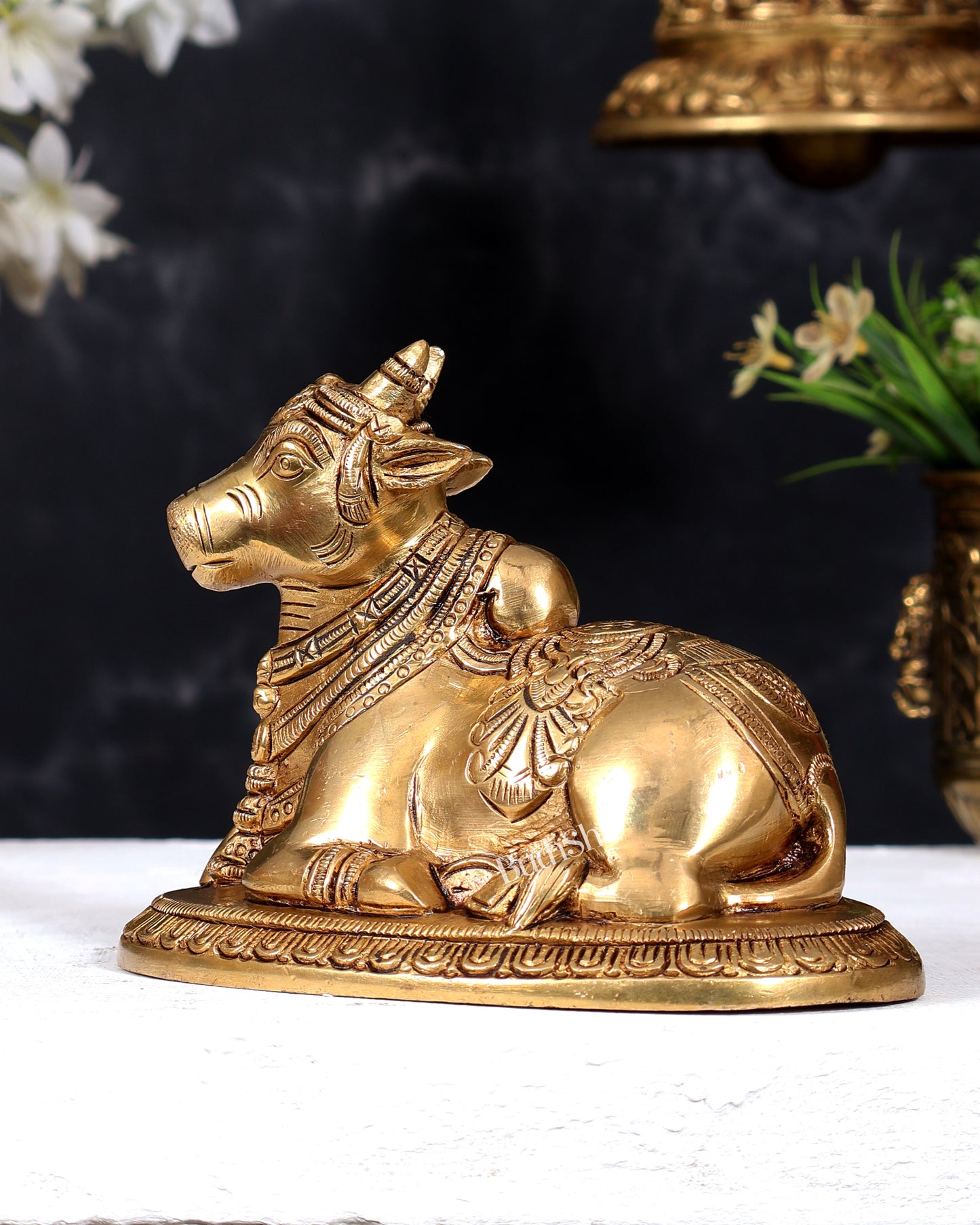 Brass Superfine Nandi Bull Idol | 5.5 inch