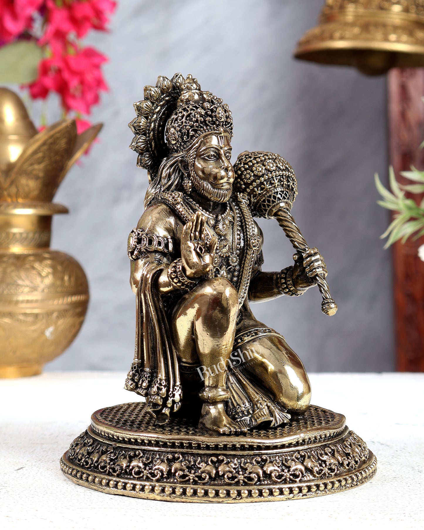 Brass superfine Hanuman 6 inch intricate