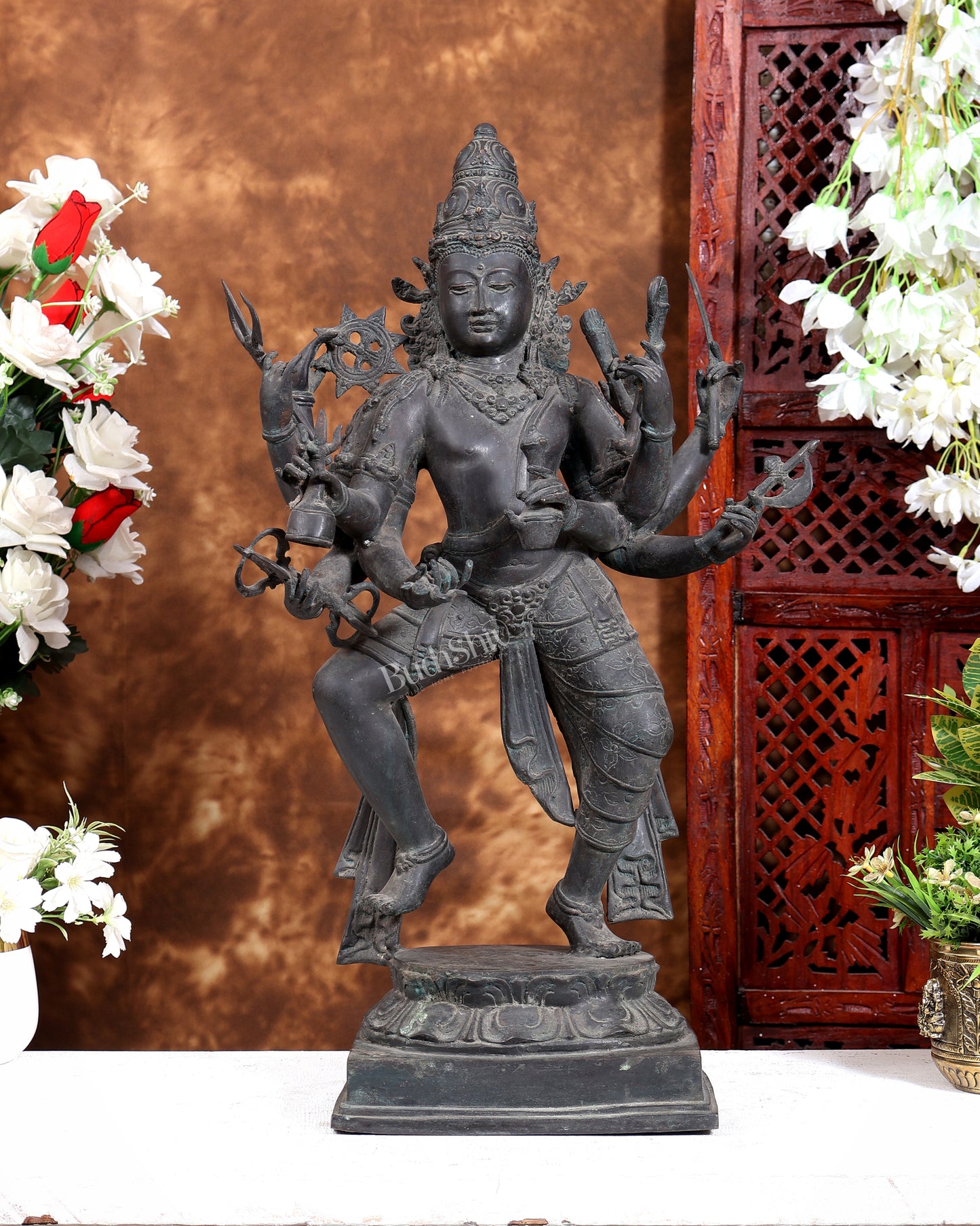 Bronze Dancing Shiva Tandava Balinese Sculpture – Nataraja Cosmic Dance Artefact 23 inch