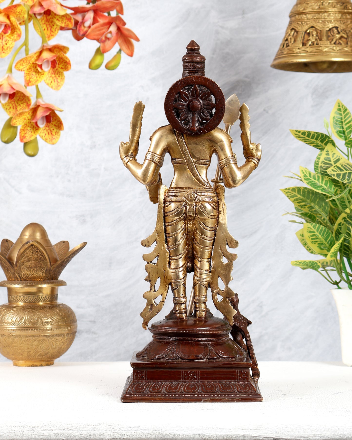 Pure Brass Kartikeya Murugan Swamy Statue – 14” dual tone