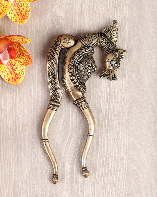 Brass Superfine Yali Design Nut Cutter – Vintage Brass Collectible Utility Piece 9"