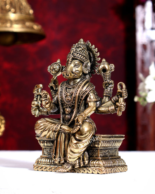 Brass Superfine Goddess Varahi Amman — Hollow Casted Idol 4.5 inch