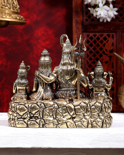 Brass Superfine Shiva Parivar Idol 7 inch