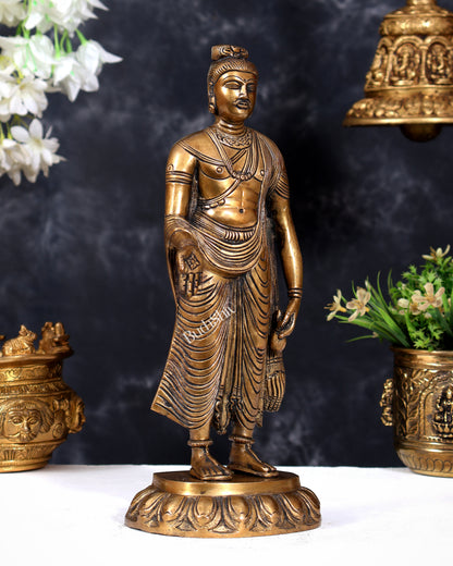 Gandhara Style Standing Buddha – Varada Mudra Sculpture 11 inch antique tone