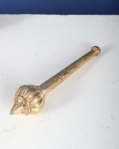 Brass Solid Hanuman Gada – Sacred Mace of Strength & Protection (8 Inches)