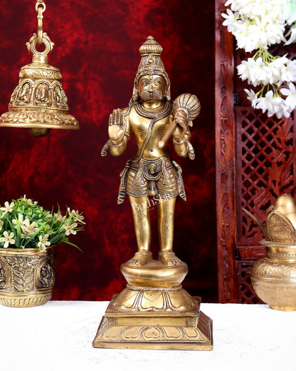 Superfine Brass Lord Hanuman Idol | 16.5 inch standing form