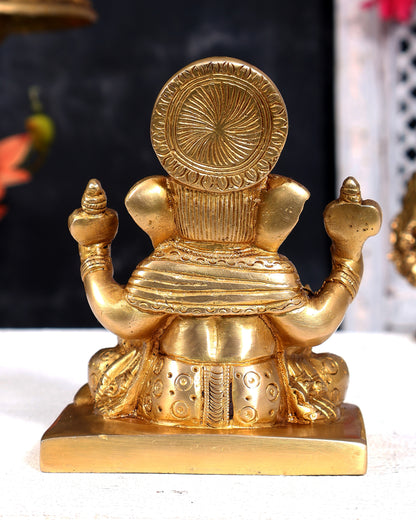 Brass Dagdusheth Ganapati Statue — Pune Ganesh 5 inch