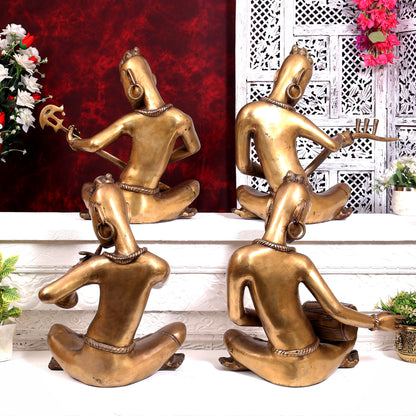 Brass Set of 4 Tansen Musicians – 18 Inch