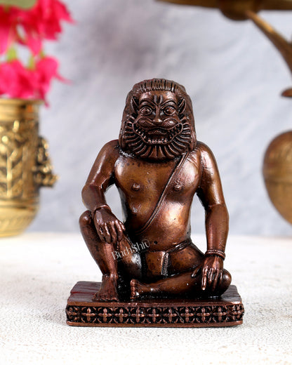 Pure Copper Shanta Narasimha Idol – Divine Peaceful Form of Lord Narasimha (4 Inches)