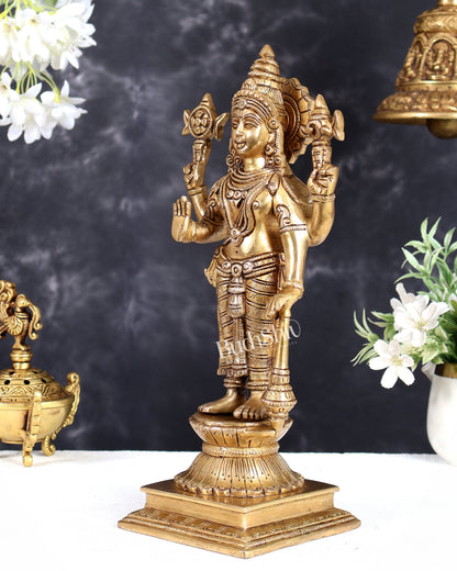 Pure Superfine Brass Vishnu  Idol 12.5" Height