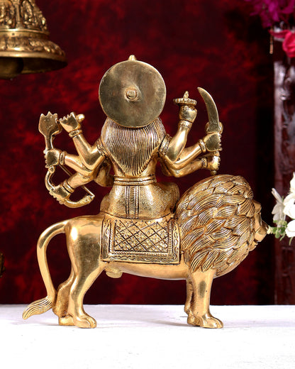 Brass Durga ambe ma idol 8.5" heavy