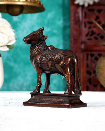 Small Brass Standing Nandi Idol — Antique Elegance 4.5 inch