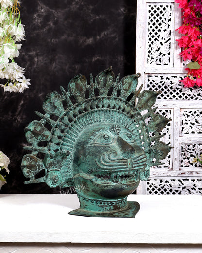 Vintage narasimha face Mask - Bronze Lost Wax - 21 inch