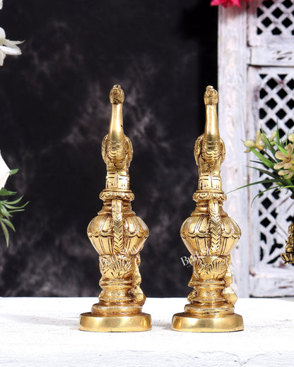 Brass Peacock Showpiece (Pair) 7 inch