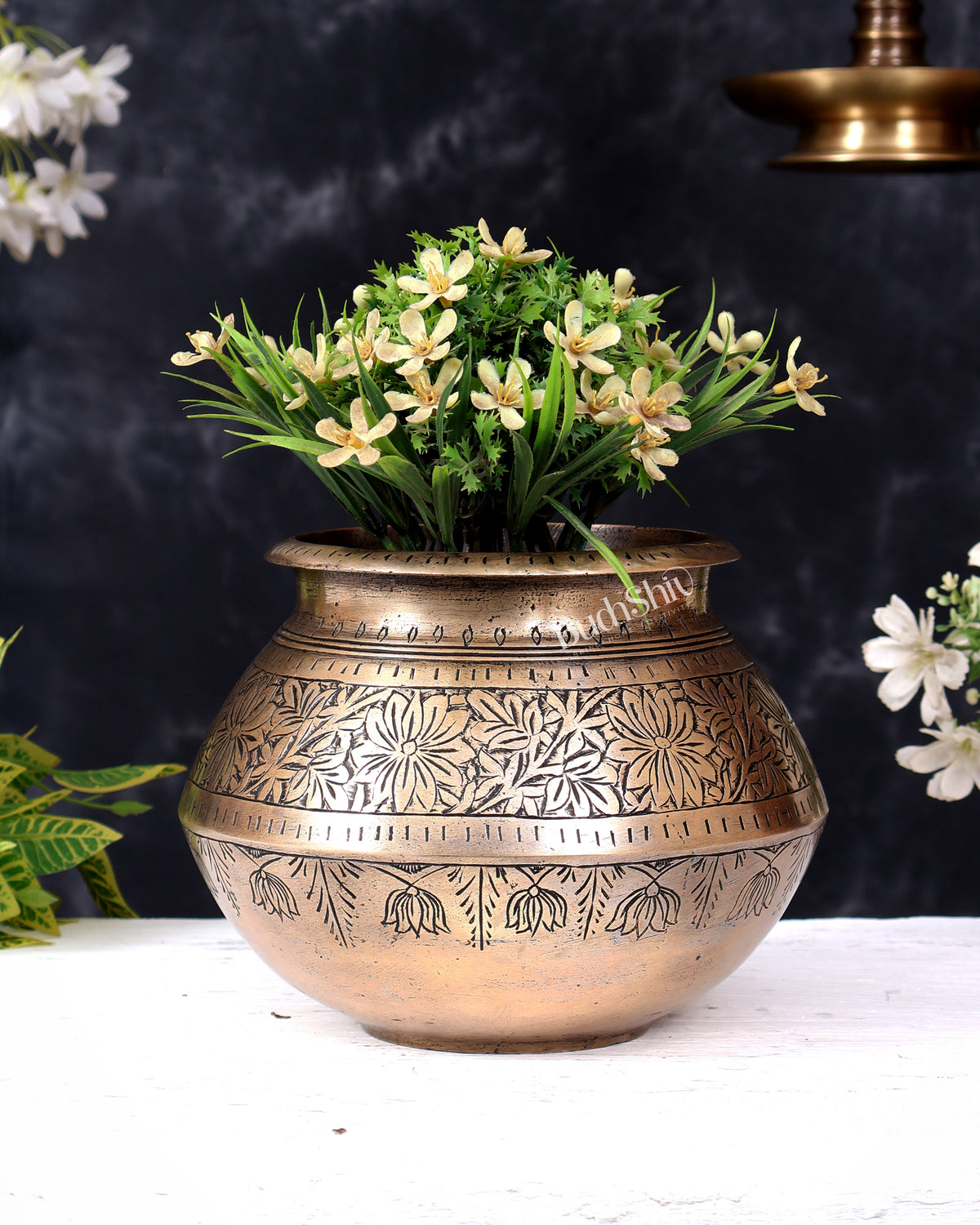 Vintage Brass Planter/Pot — Handcrafted 6.5 inch