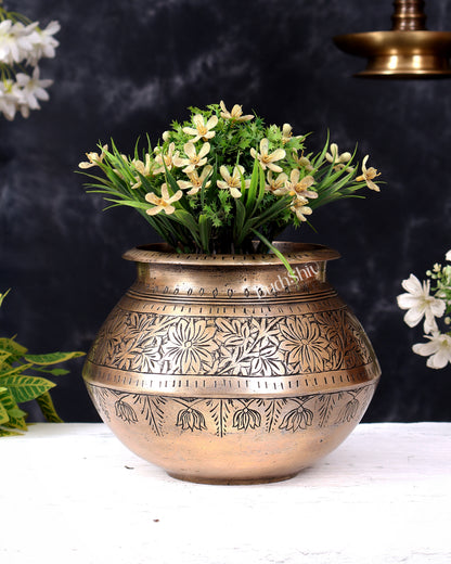 Vintage Brass Planter/Pot — Handcrafted 6.5 inch